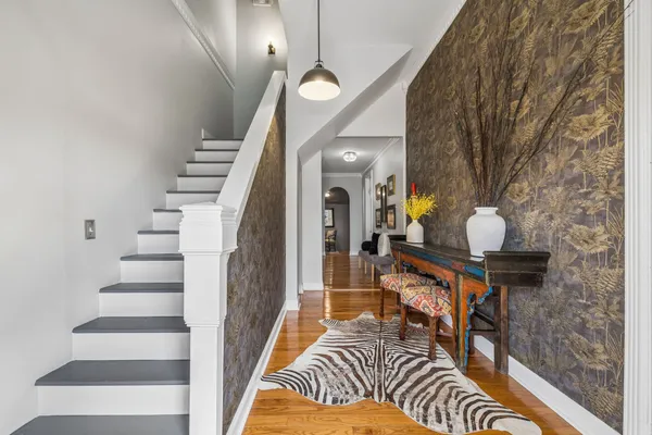 a living room with furniture