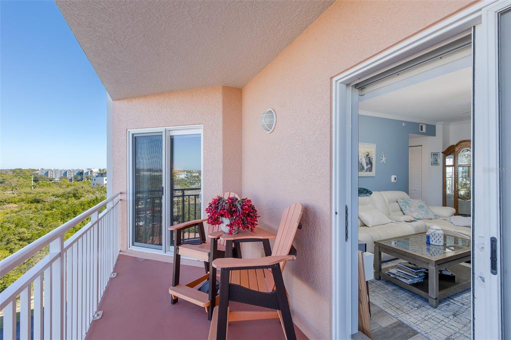 4516 Seagull Drive, Unit 615 New Port Richey, FL 34652 - Photo 6 of 45 a balcony with furniture and a potted plant