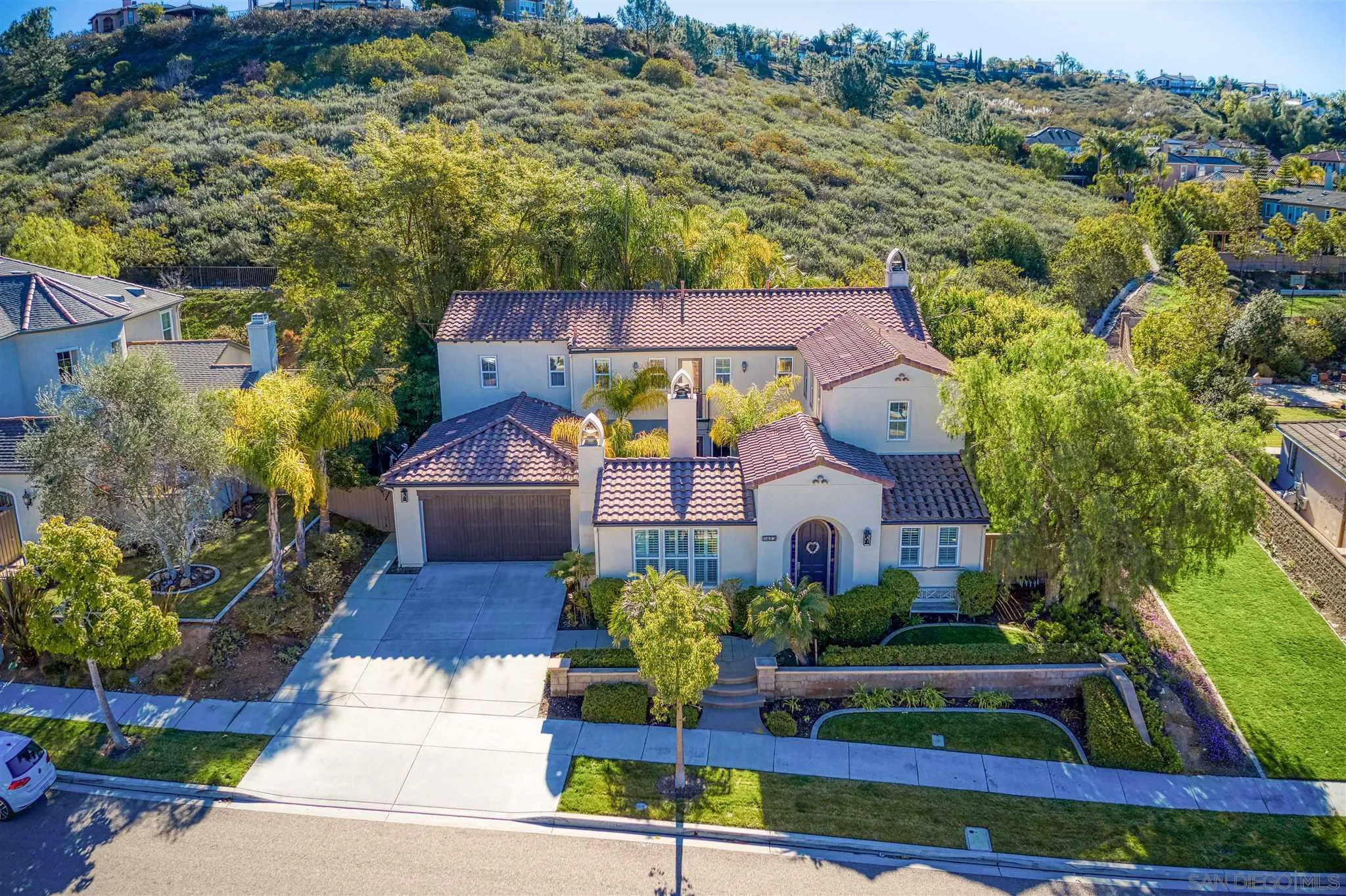 7432 Circulo Sequoia Carlsbad, CA 92009 - Photo 38 of 51 an aerial view of a house with a garden and plants