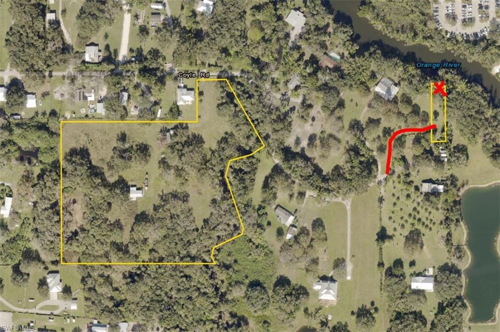12200 Coyle Road Fort Myers, FL 33905 - Photo 6 of 7 Both parcels aerial image: large parcel and river access