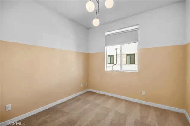 a view of a small space with a window