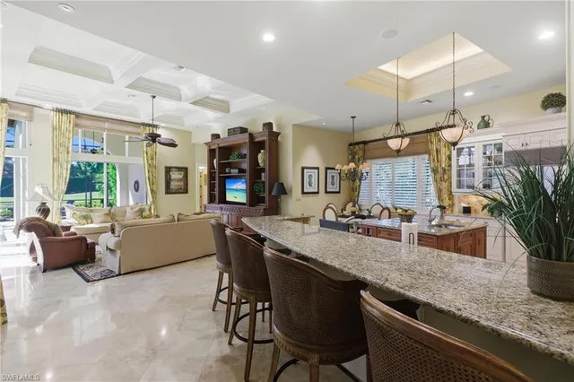 a kitchen with granite countertop lots of counter top space