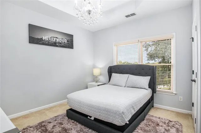 a room with furniture and air hockey table