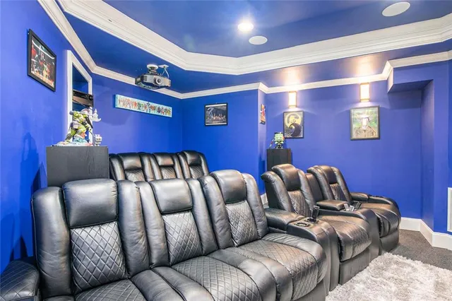 an aerial view of a house with a garden