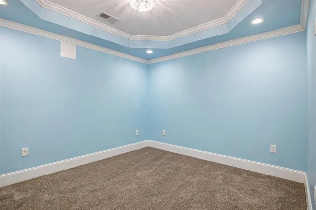 an aerial view of a house with a garden