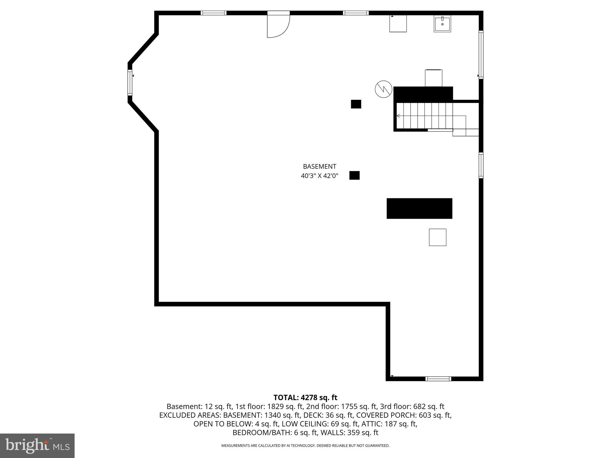 4 Hillside Road Baltimore, MD 21210 - Photo 58 of 59 Unfinished Basement Floorplan
