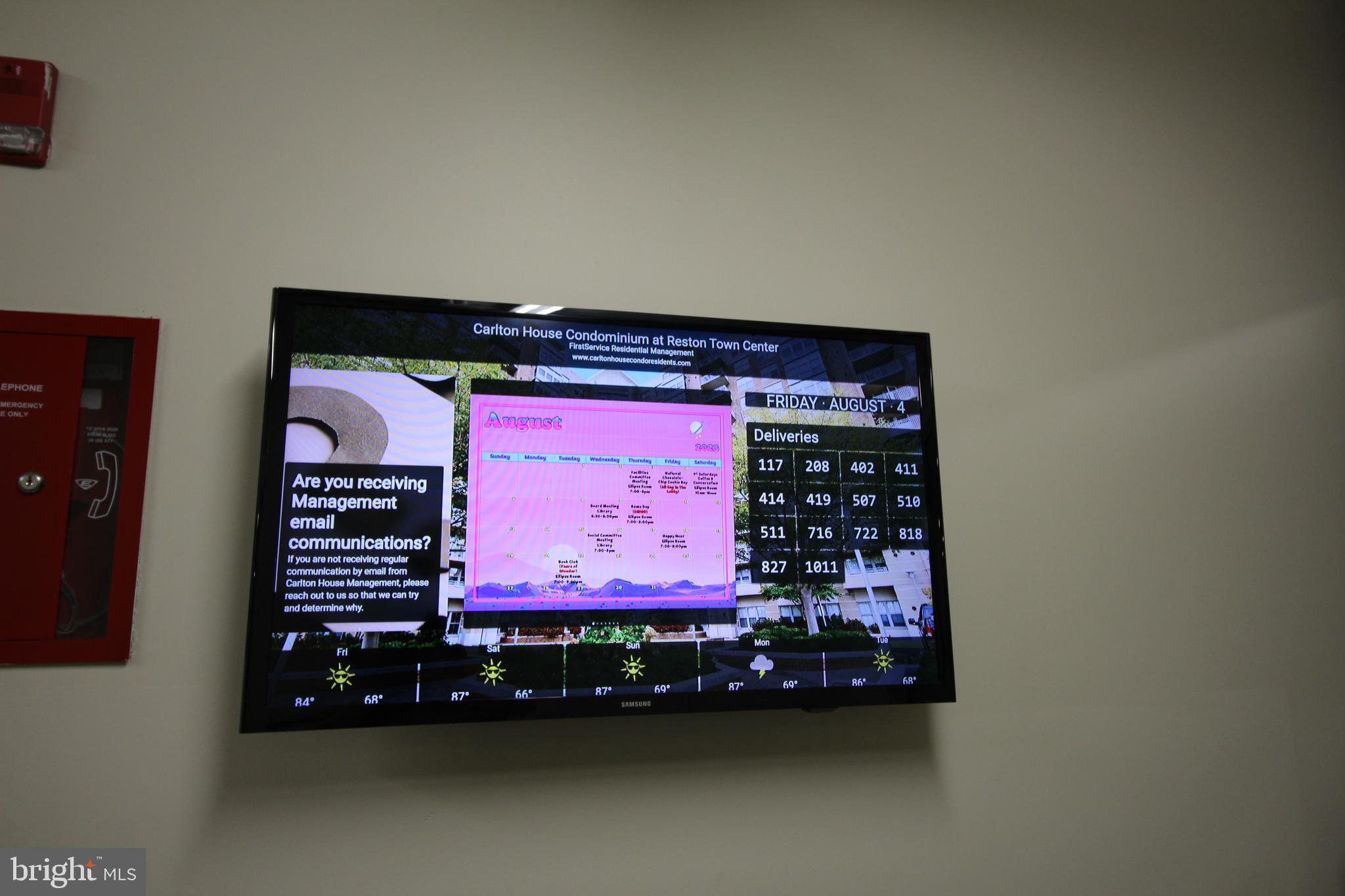 11800 Sunset Hills Road, Unit 625 Reston, VA 20190 - Photo 24 of 32 information center in garage entry lobby