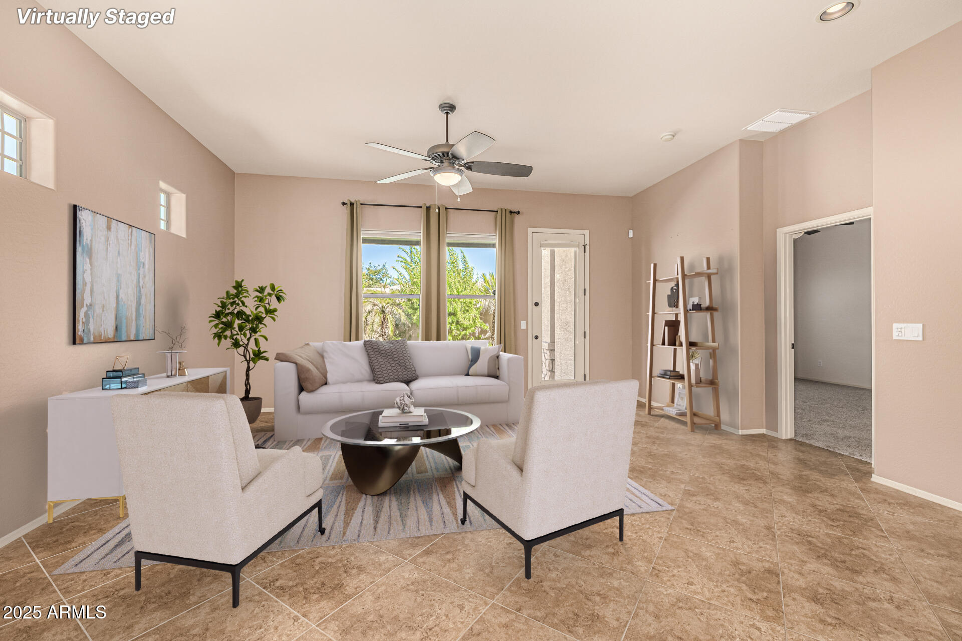 6202 East McKellips Road, Unit 156 Mesa, AZ 85215 - Photo 18 of 57 a living room with furniture a chandelier and a dining table
