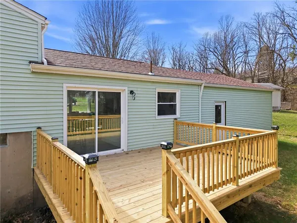 a view of a wooden deck