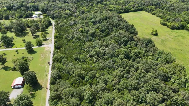an aerial view of a residential houses with yard