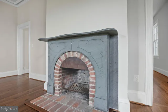 a close view of fireplace