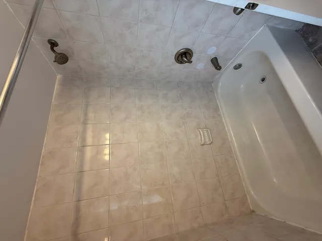 a bathroom with a shower