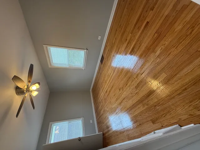 a view of wooden door