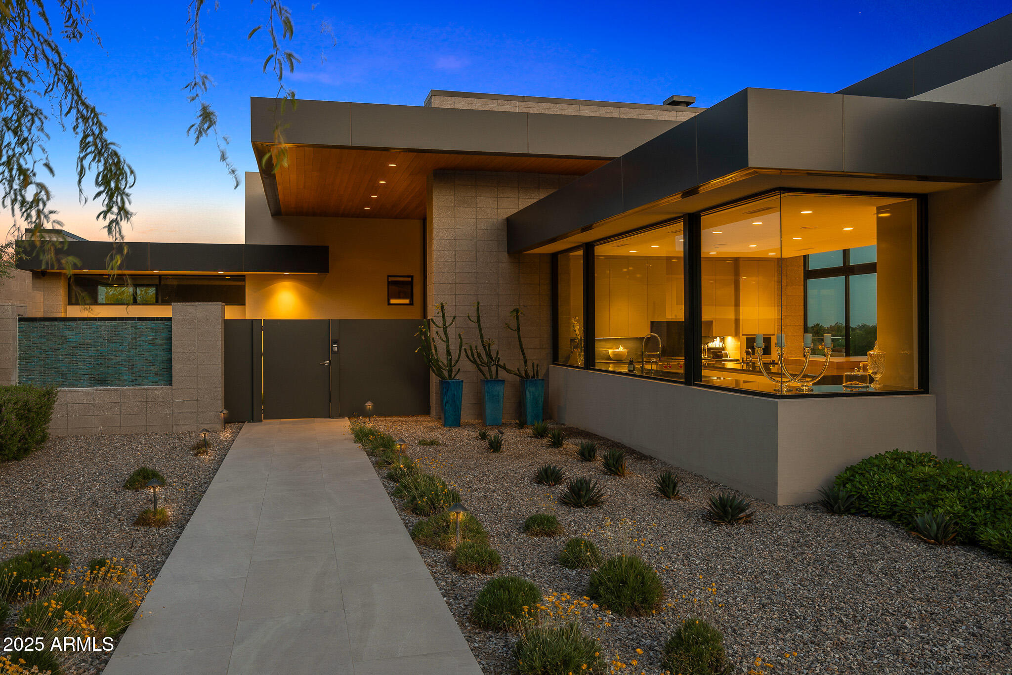 6149 East Indian Bend Road Paradise Valley, AZ 85253 - Photo 62 of 77 75-front entrance at night