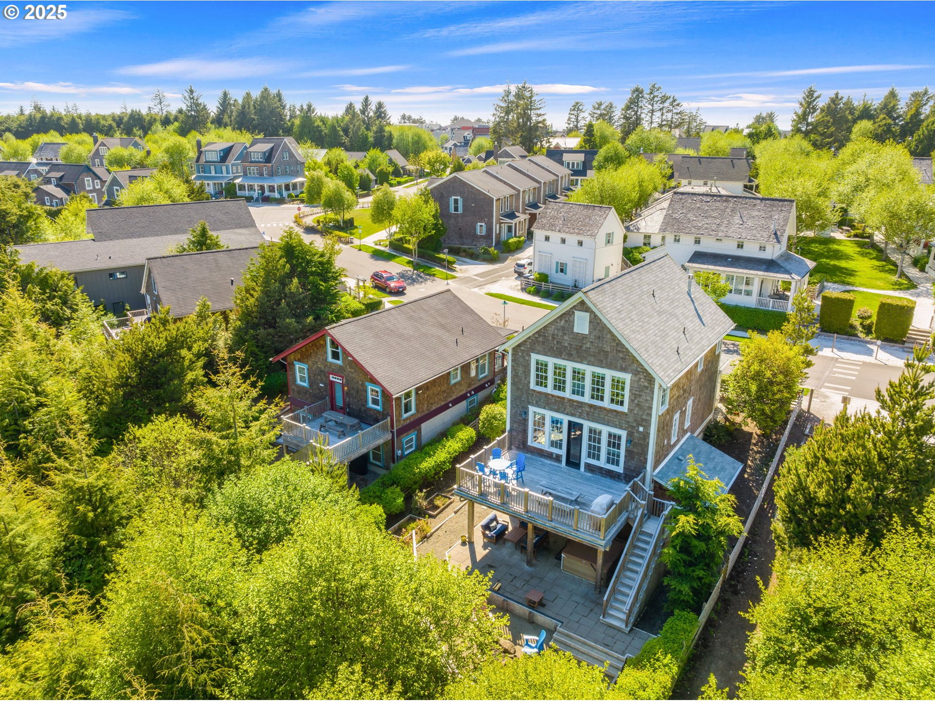 81 Compass Street Pacific Beach, WA 98571 - Photo 39 of 47 an aerial view of a house with a swimming pool outdoor seating and yard