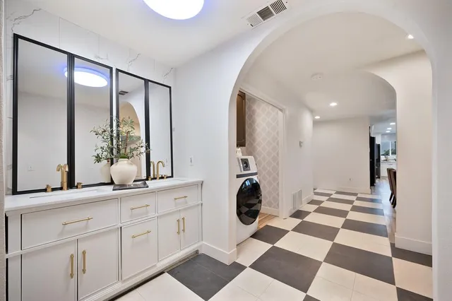 a room with gym equipment