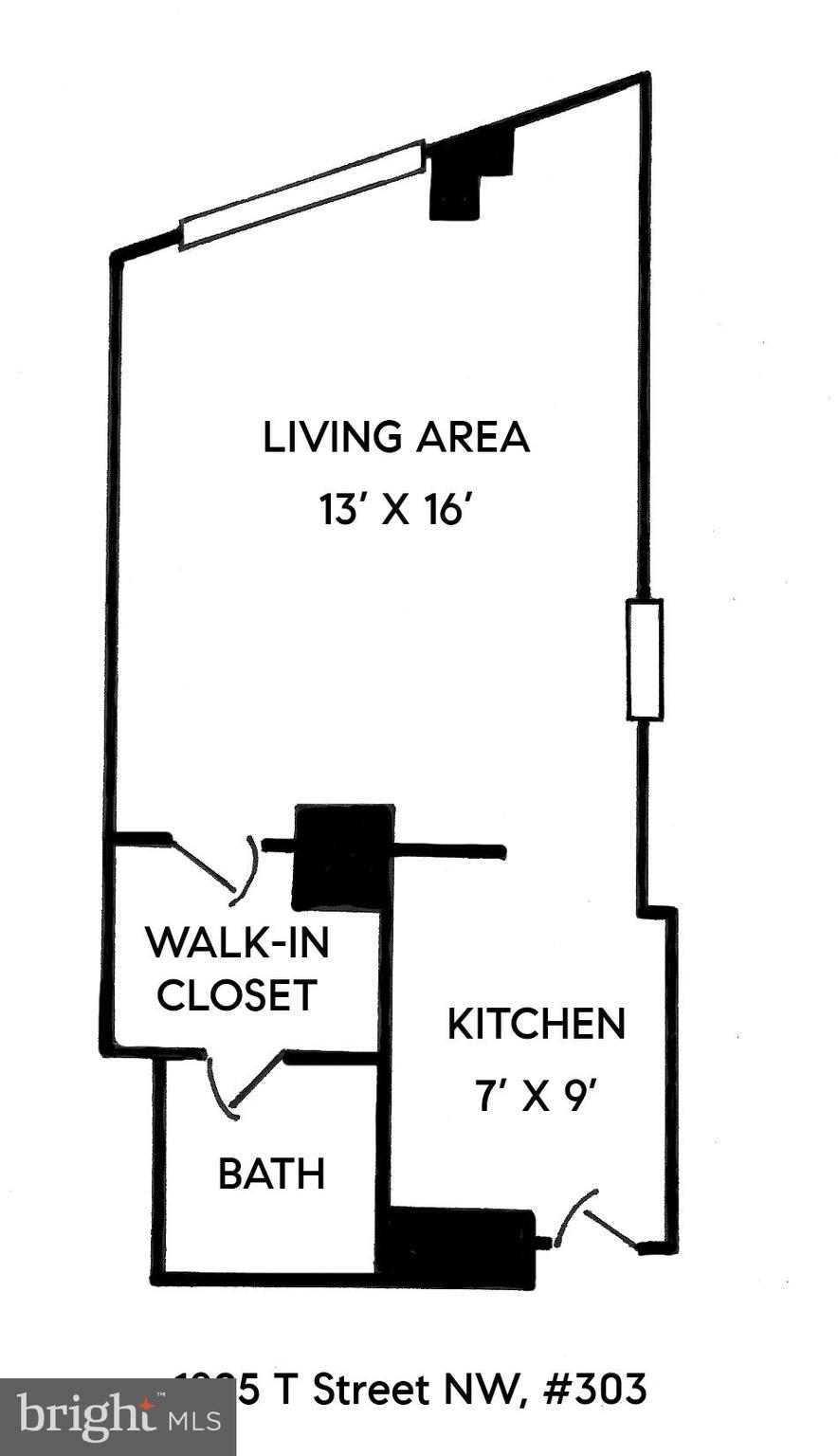 1825 T Street Northwest, Unit 303 Washington, DC 20009 - Photo 16 of 16 Unit floor plan