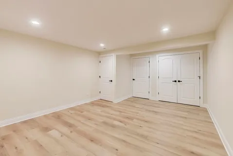 a bathroom with a sink vanity and a mirror