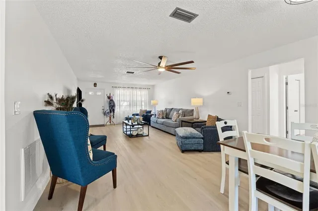 a living room with furniture