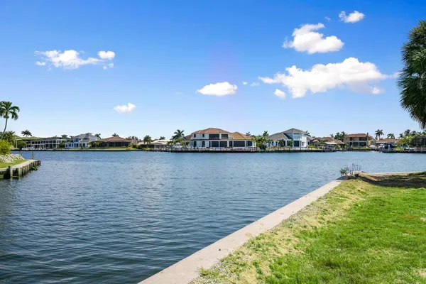 a view of a lake from a city