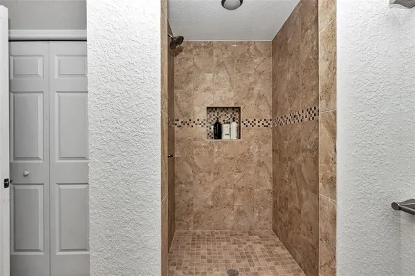 a bathroom with a shower