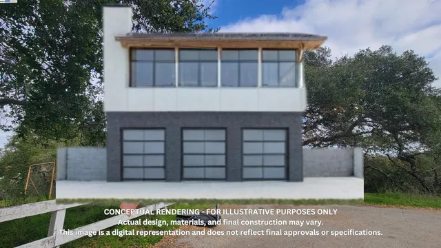 a front view of a house with a garage