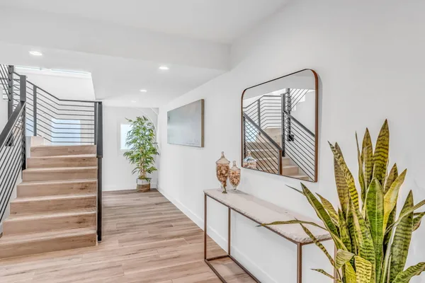 a view of living room with furniture and a window