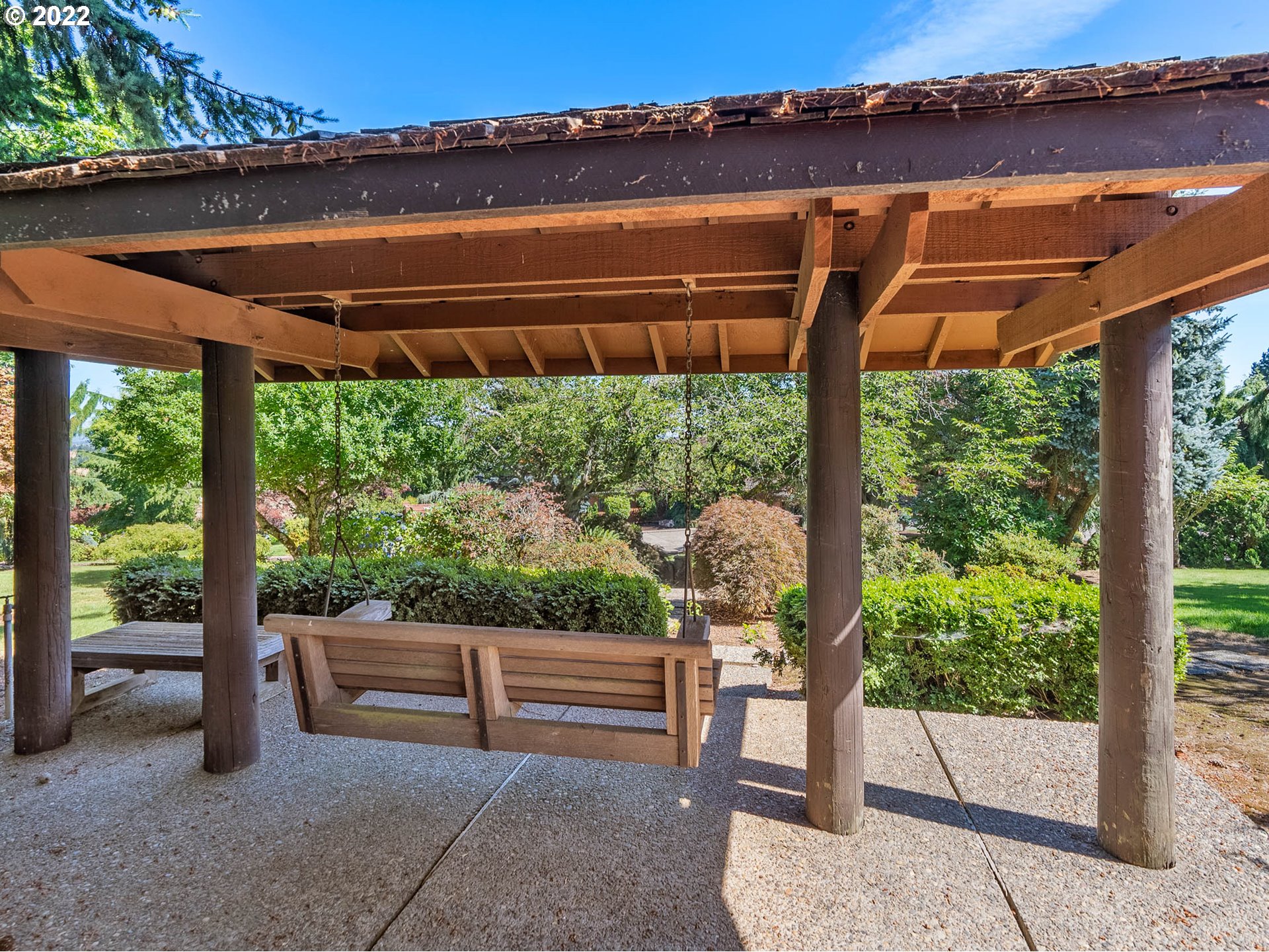38000 Southwest Nursery Road Cornelius, OR 97113 - Photo 29 of 40 a backyard of a house with yard and outdoor seating