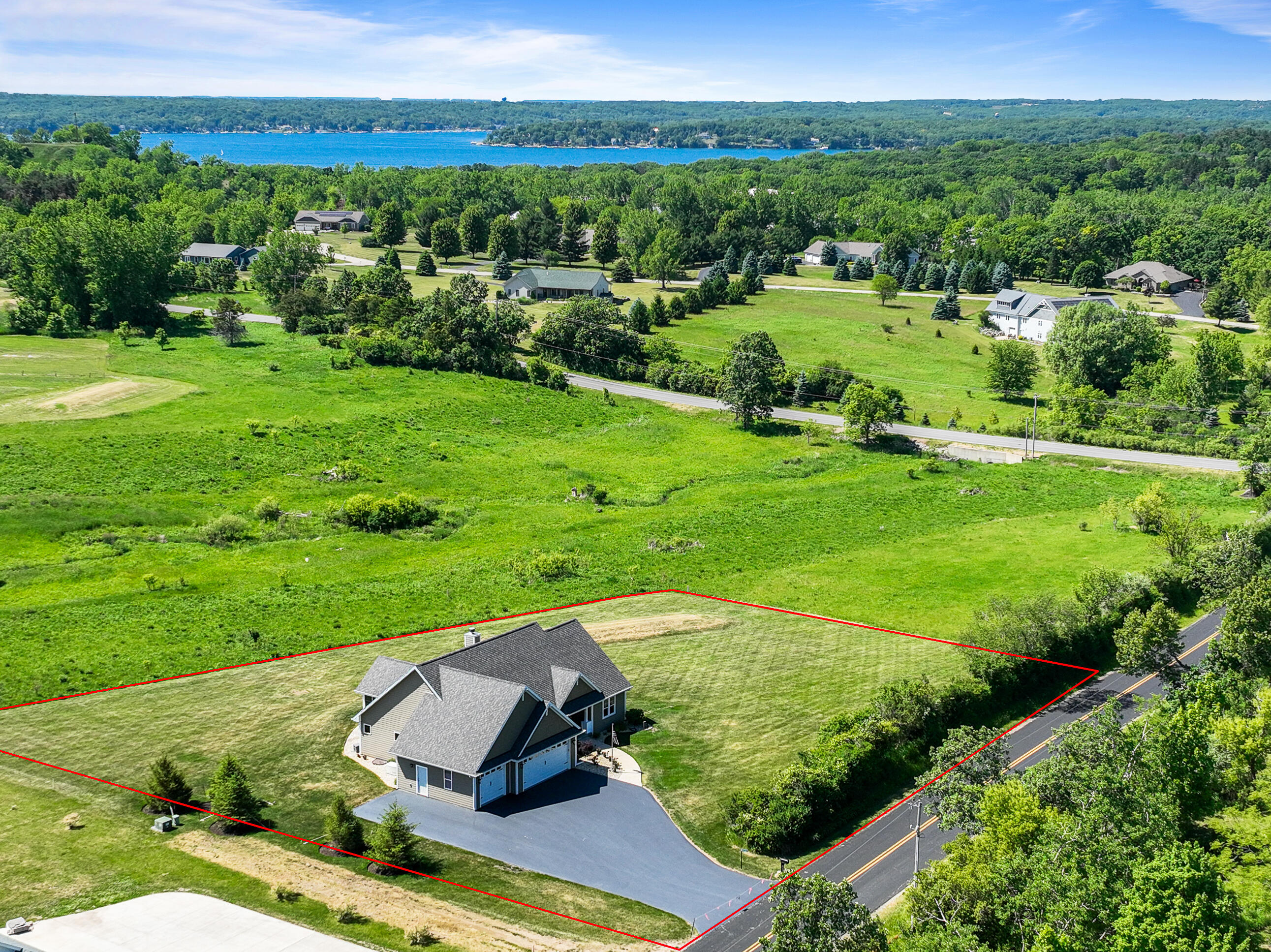 N1451 Maple Ridge Road Linn, WI 53147 - Photo 38 of 41 View of Home from Above