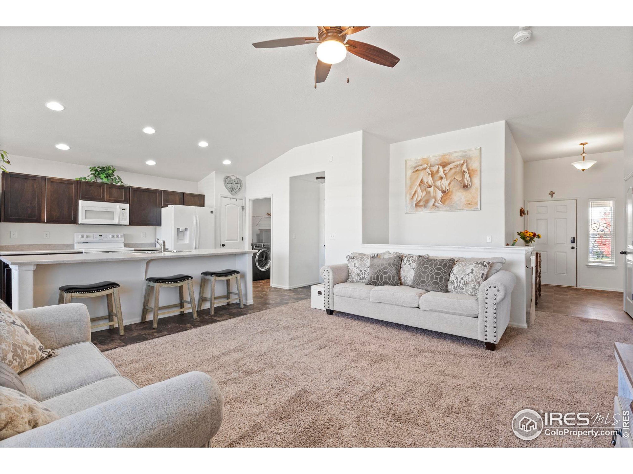 941 Barasingha Street Severance, CO 80550 - Photo 11 of 46 a living room with furniture and kitchen view