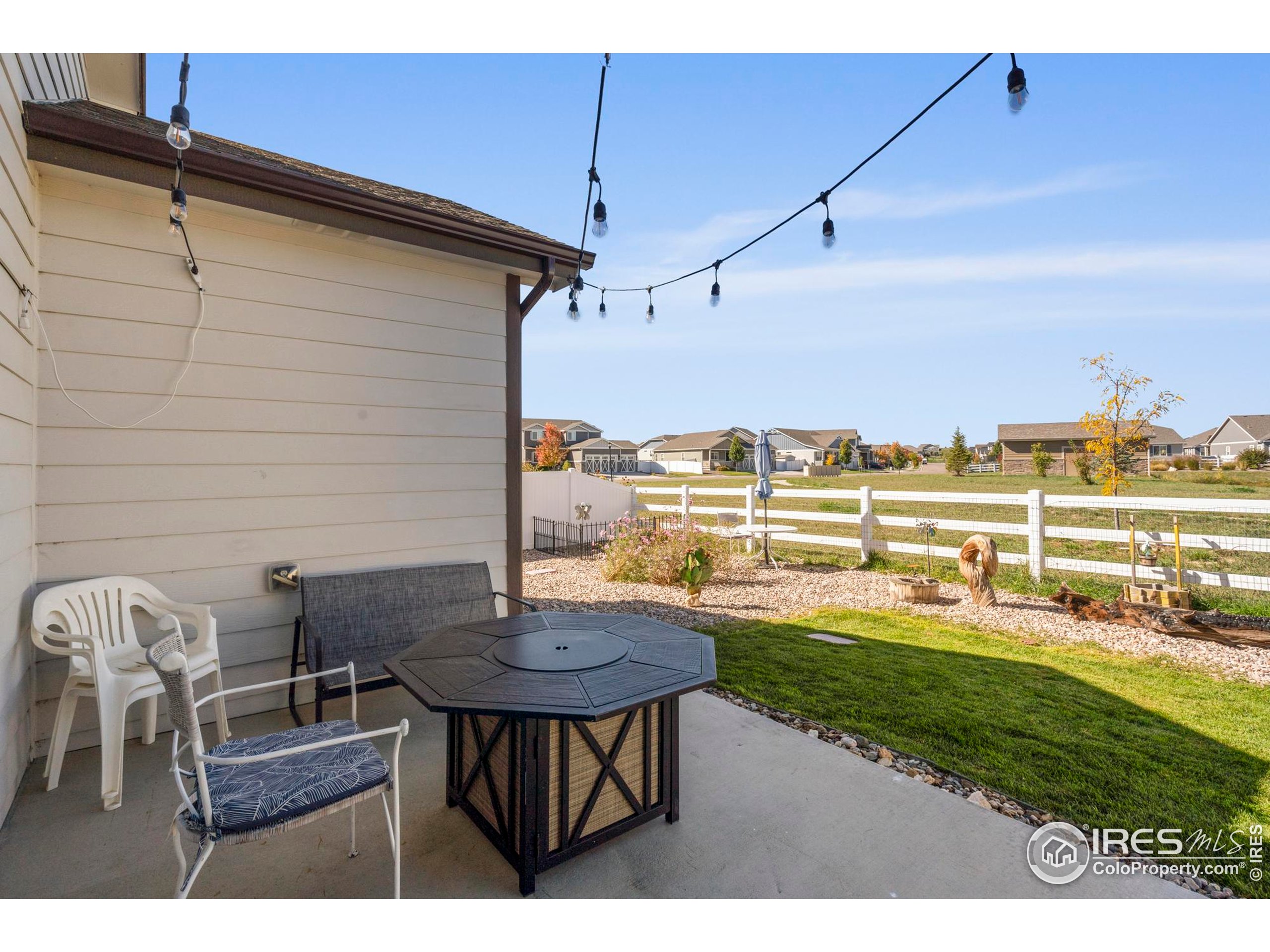 941 Barasingha Street Severance, CO 80550 - Photo 31 of 46 a view of a patio with table and chairs and potted plants