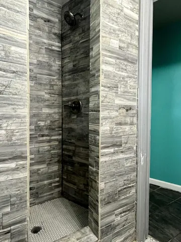a bathroom with a shower
