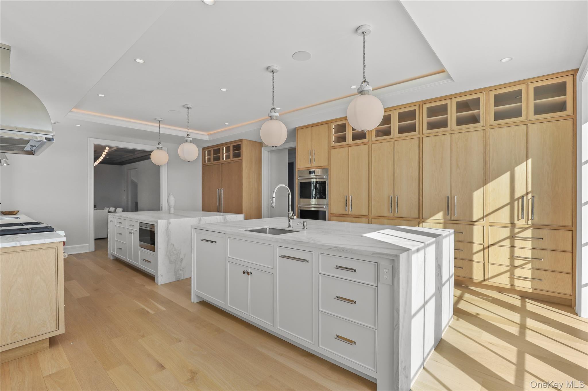 104 Premium Point Larchmont, NY 10538 - Photo 12 of 41 a large kitchen with a large counter top sink and stainless steel appliances