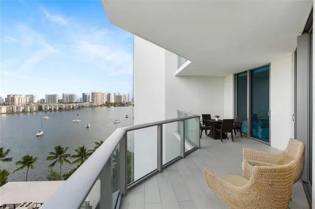 a view of a lake with a city