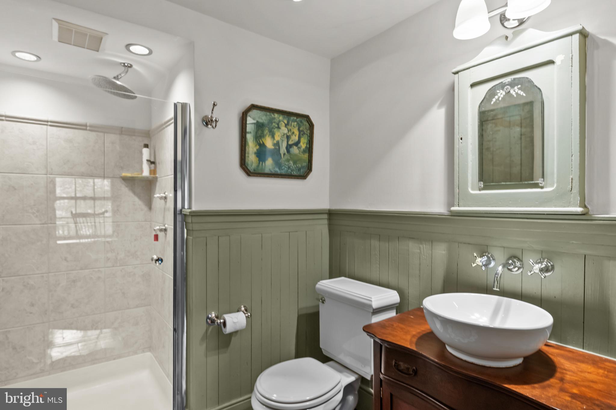 139 Mine Road Oley, PA 19547 - Photo 45 of 86 a bathroom with a toilet a sink and mirror