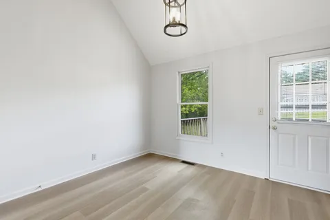an empty room with a window