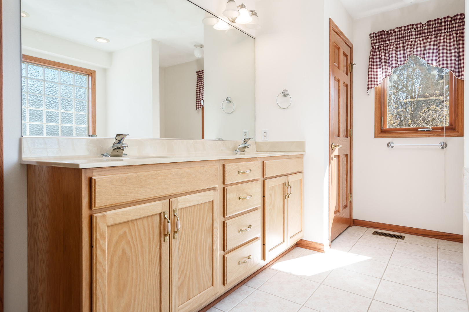261 West Redtail Lane Oregon, IL 61061 - Photo 27 of 63 a bathroom with a sink a vanity a large mirror and a bathtub next to a window