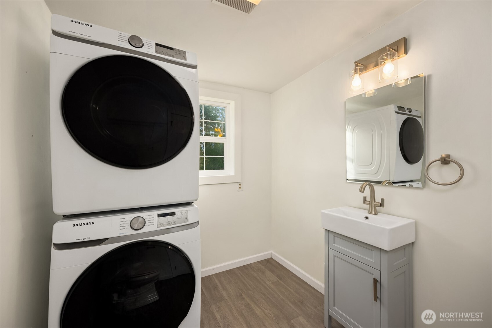 12620 Old Military Road Northeast Poulsbo, WA 98370 - Photo 18 of 35 a bathroom with a sink and a washer