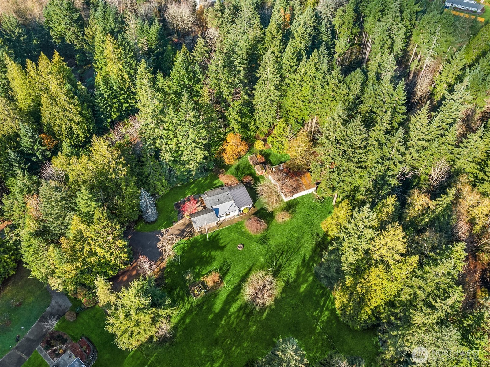 12620 Old Military Road Northeast Poulsbo, WA 98370 - Photo 35 of 35 a backyard of a house with lots of green space