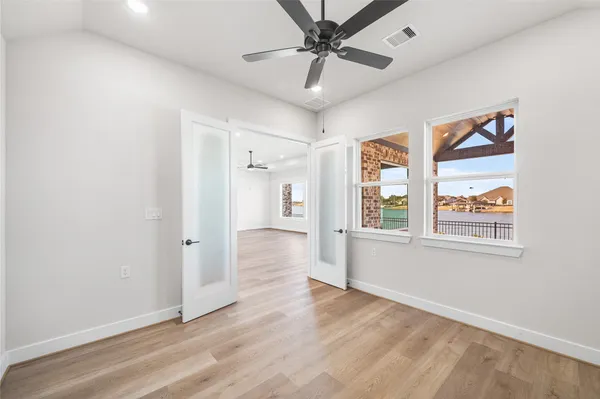 a aerial view of a house with a big yard