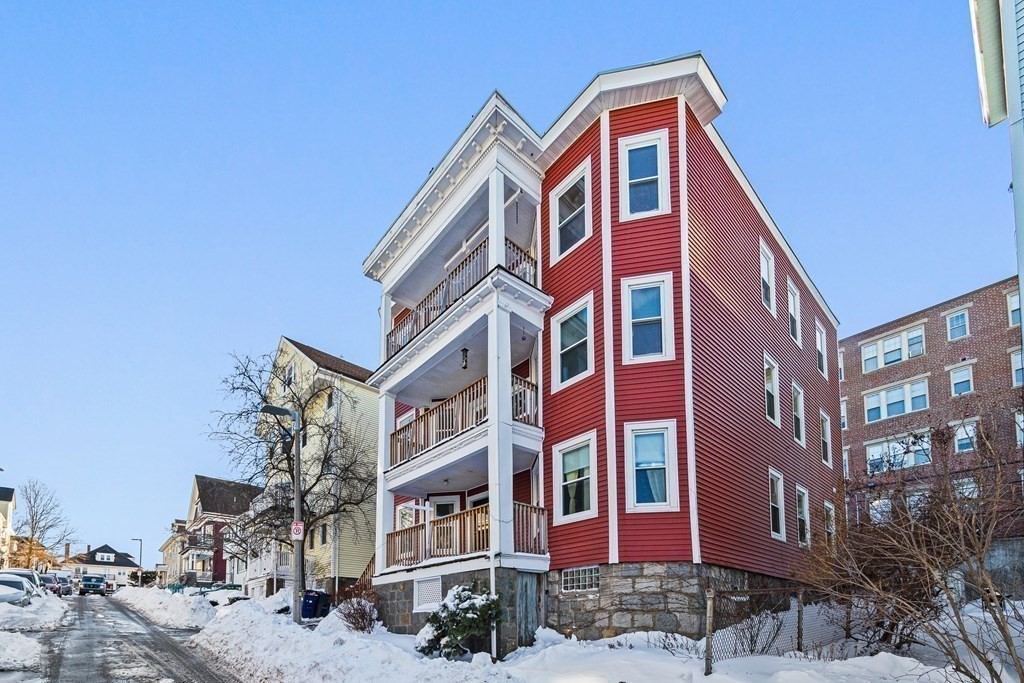 a front view of a building