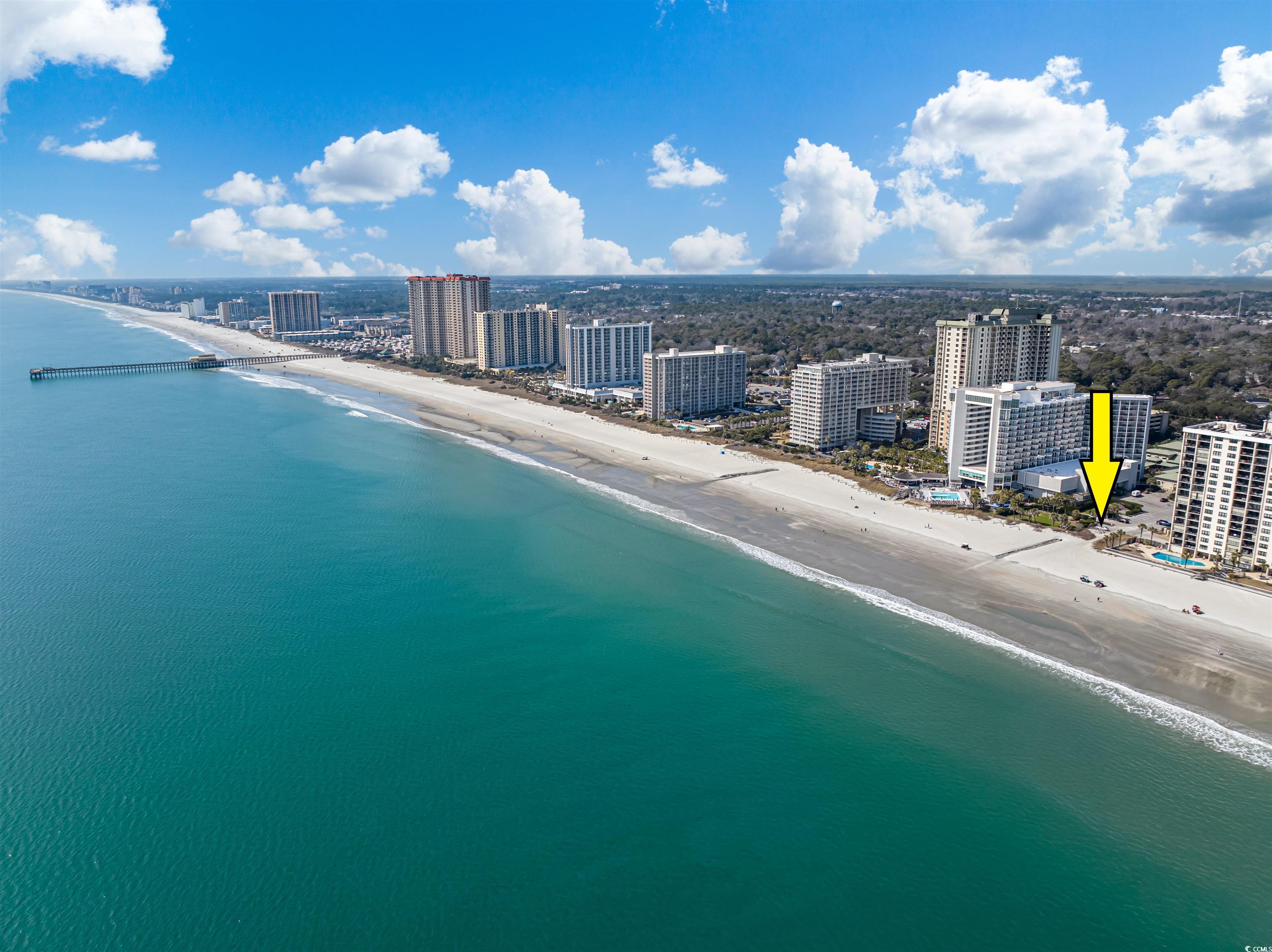 10200 Lakeshore Drive, Unit 16 Myrtle Beach, SC 29572 - Photo 17 of 36 Bird's eye view with a water view, a beach view, and a city view