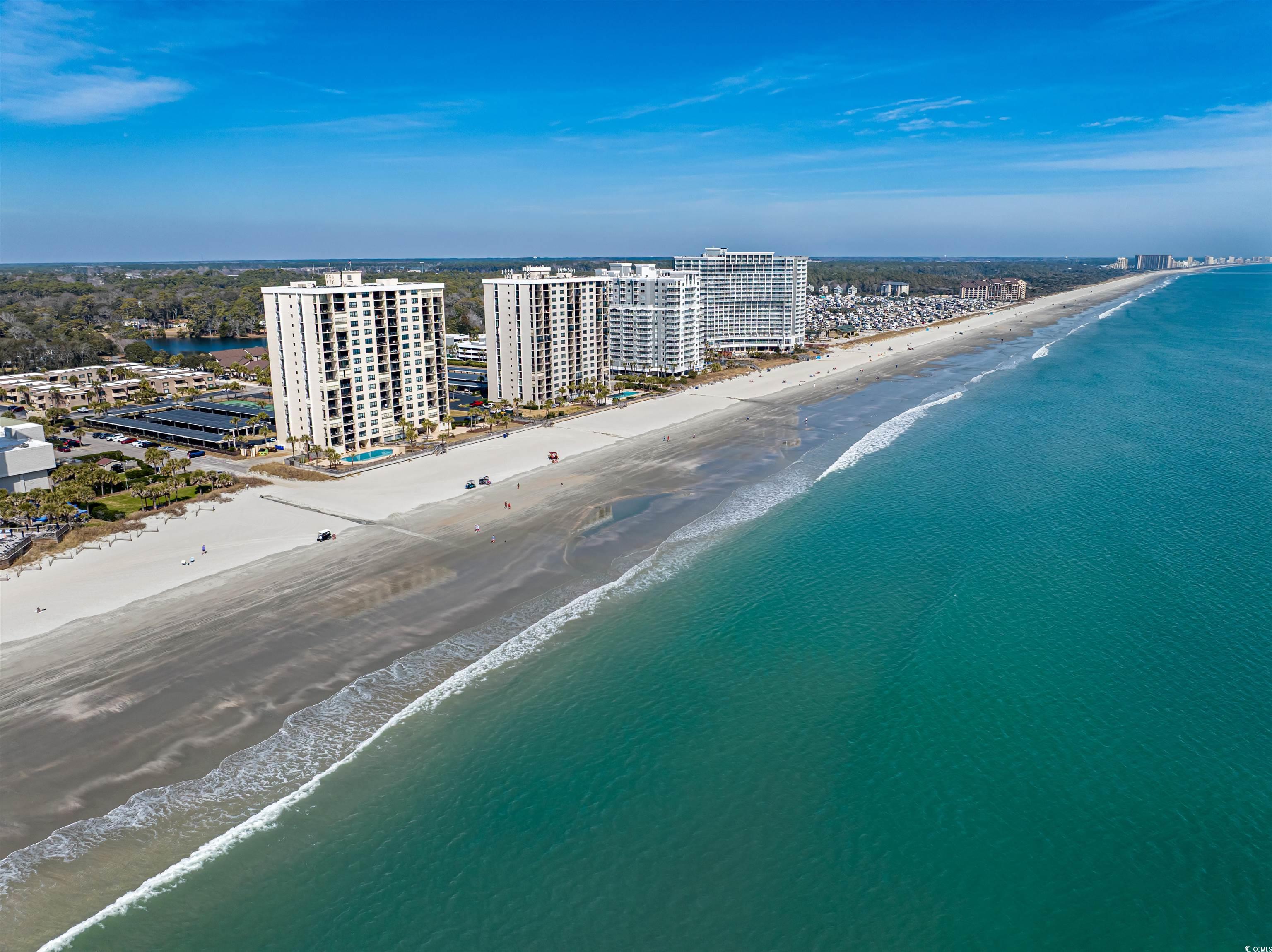 10200 Lakeshore Drive, Unit 16 Myrtle Beach, SC 29572 - Photo 18 of 36 Birds eye view of property featuring a city view, a water view, and a beach view