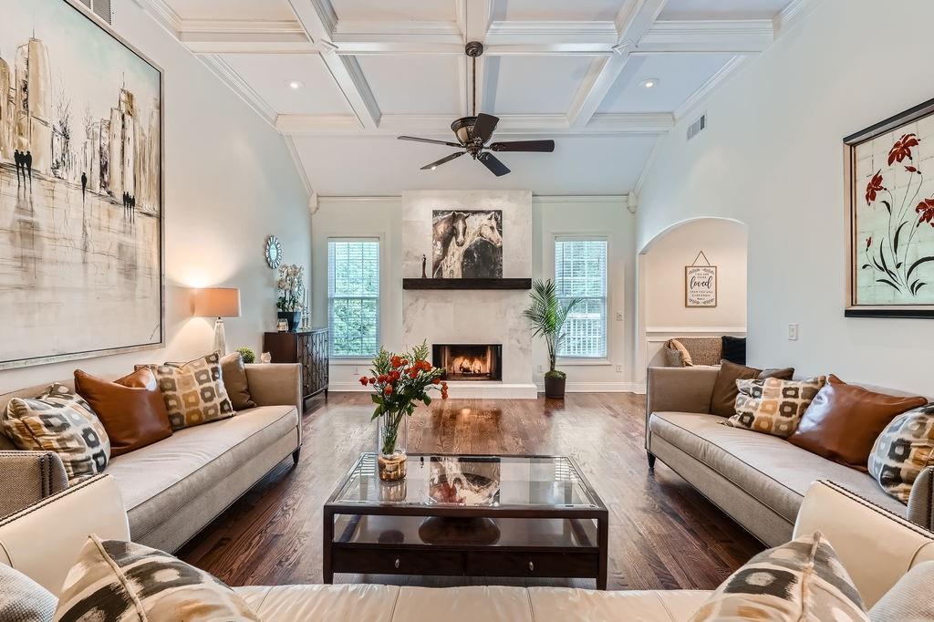 4829 Moon Road Powder Springs, GA 30127 - Photo 7 of 51 a living room with furniture and a fireplace