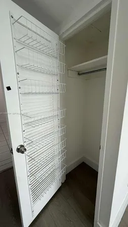 a view of wooden door