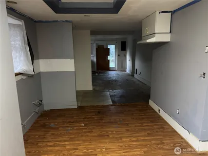 a view of hallway with stairs