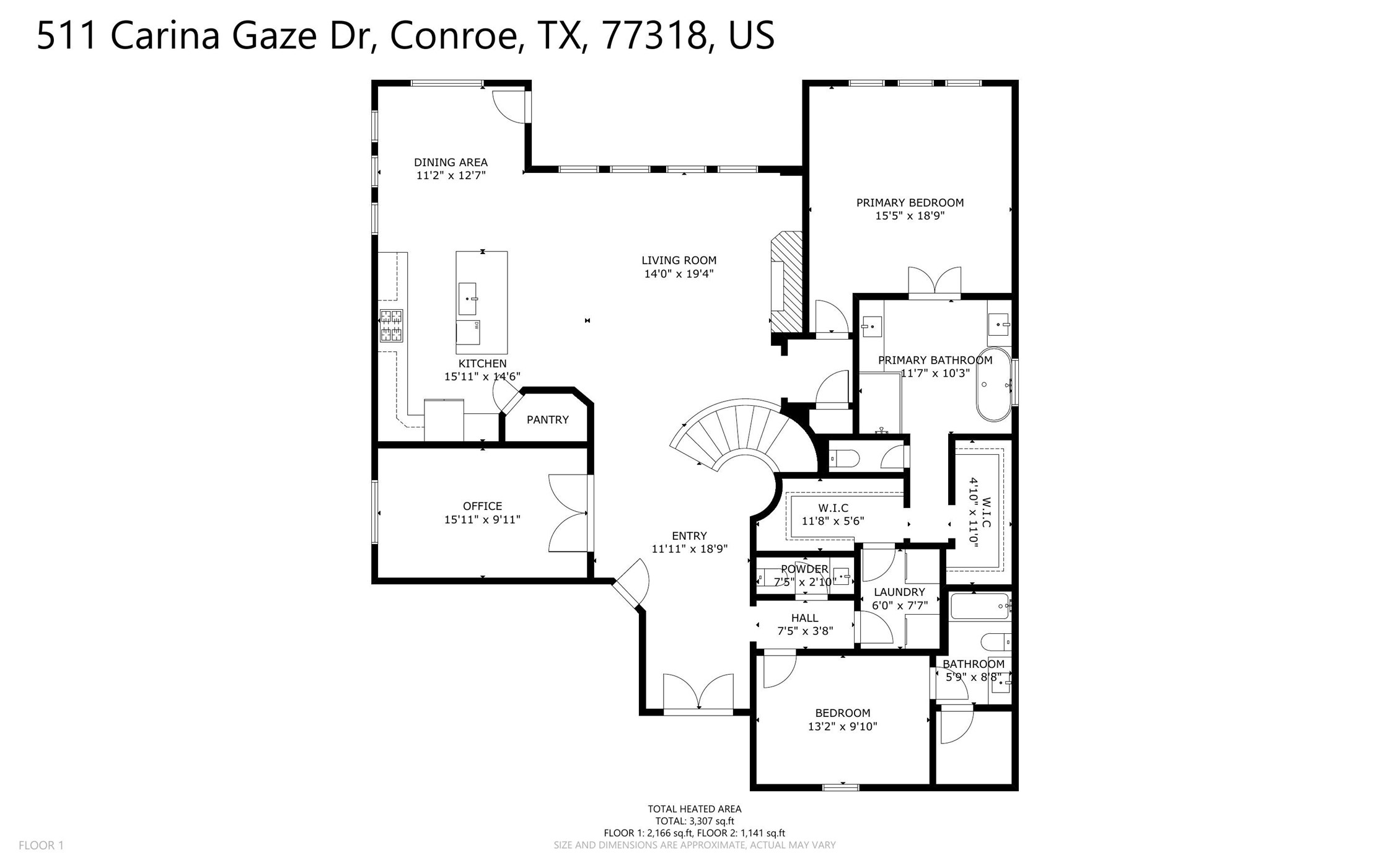511 Carina Gaze Drive Conroe, TX 77318 - Photo 45 of 45 Discover the perfect blend of functionality and style on the second floor, featuring a spacious primary suite, open living and dining areas, a modern kitchen with a pantry, and a versatile office space—ideal for comfortable living and entertaining.