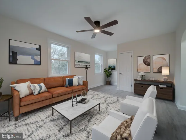 a living room with furniture