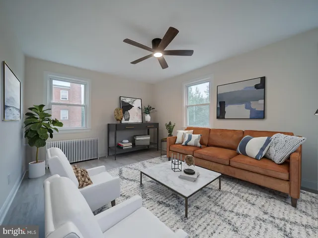 a living room with furniture