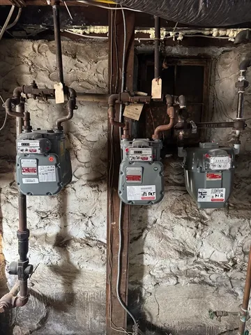 a close view of water heater room